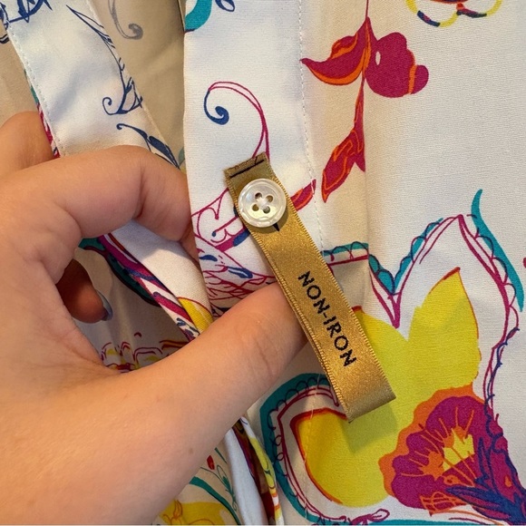 NWT Gold Label Investments Non-Iron Paisley Print Button Up Blouse - Size 12 - Picture 5 of 7